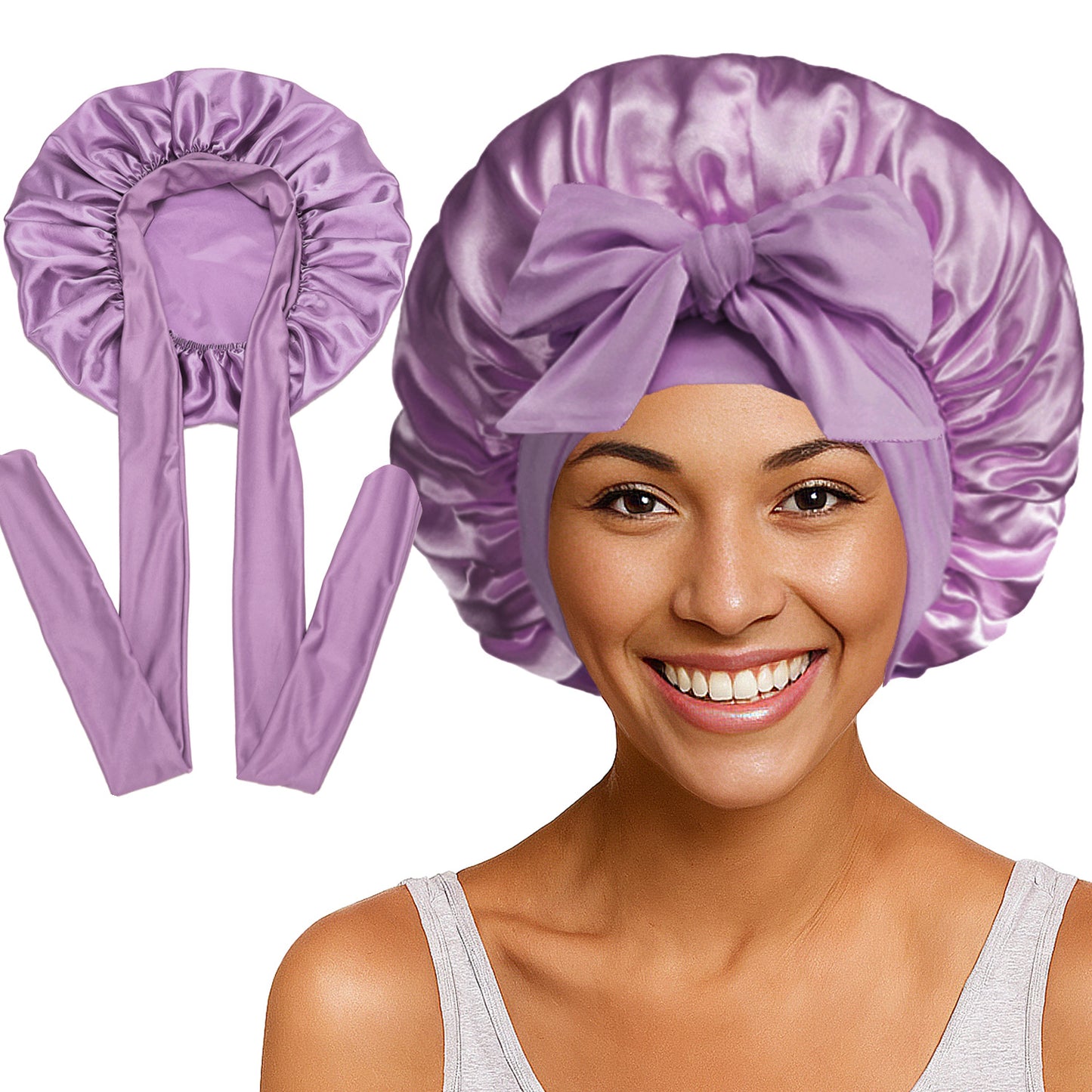 Double Layered Silk Satin hair cap