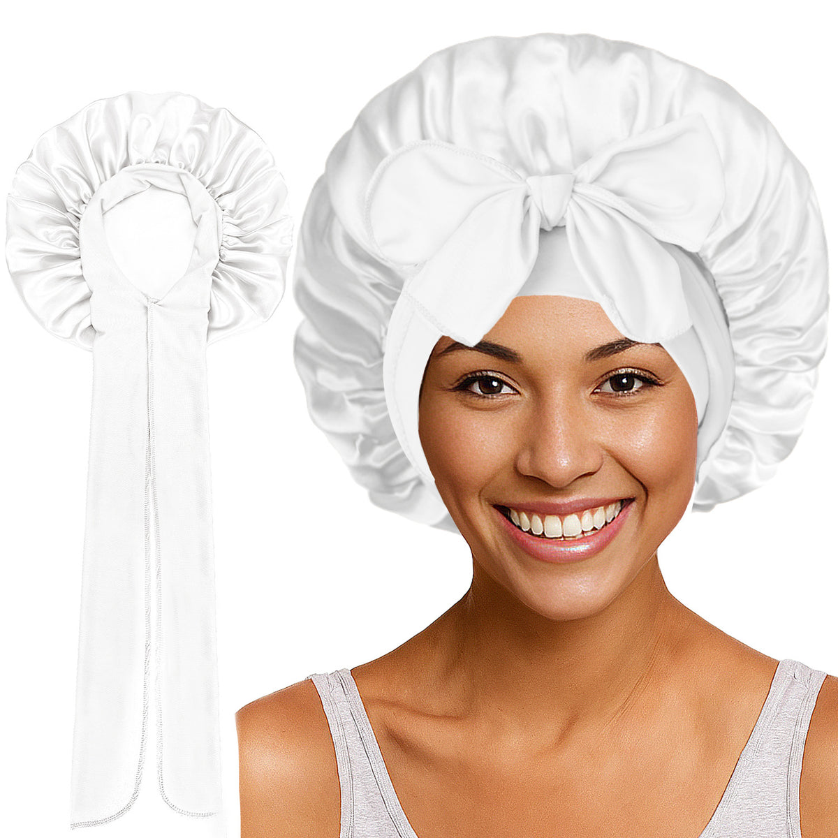 Double Layered Silk Satin hair cap