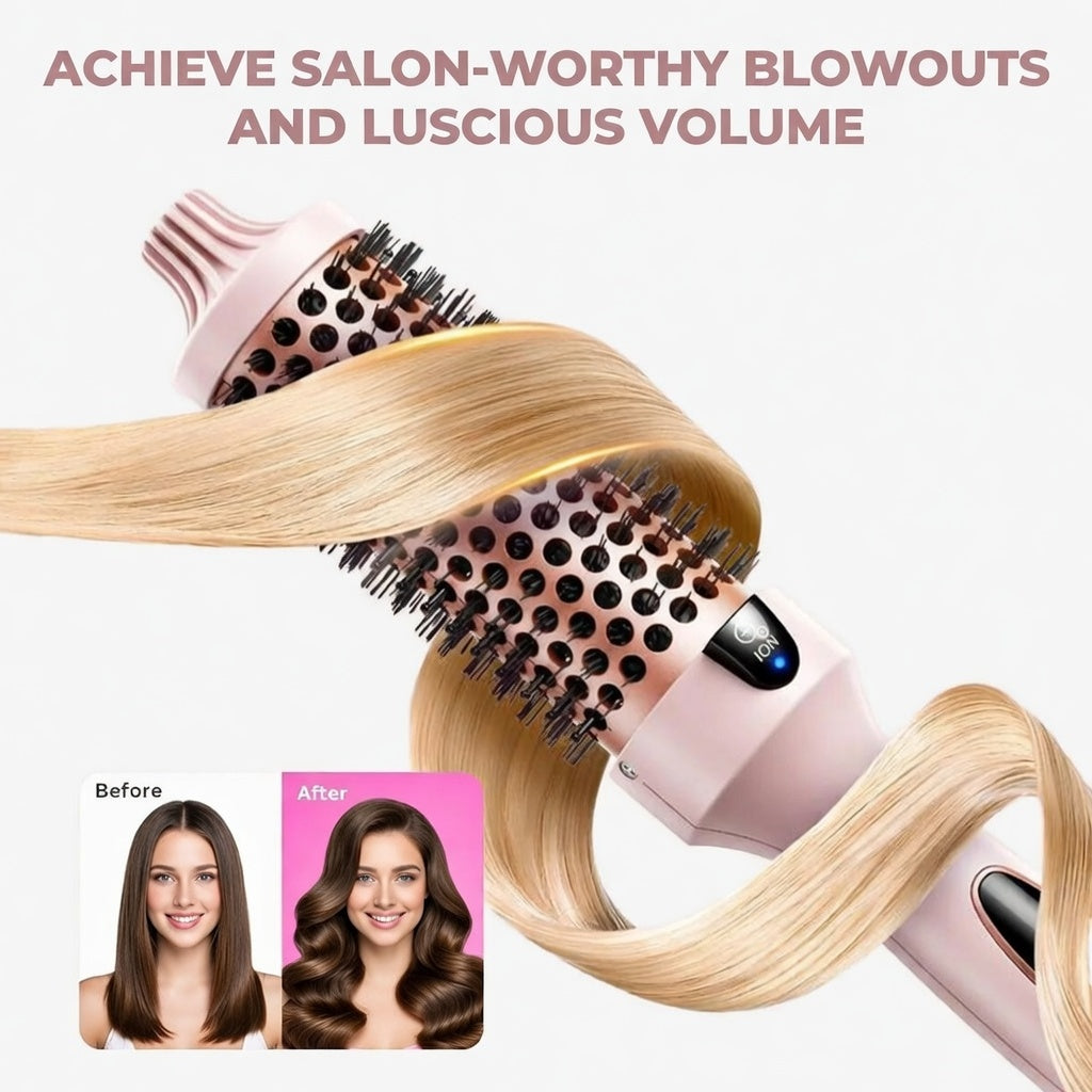 3-in-1 Pro Negative Ion Two PTC Heaters Thermal Brush