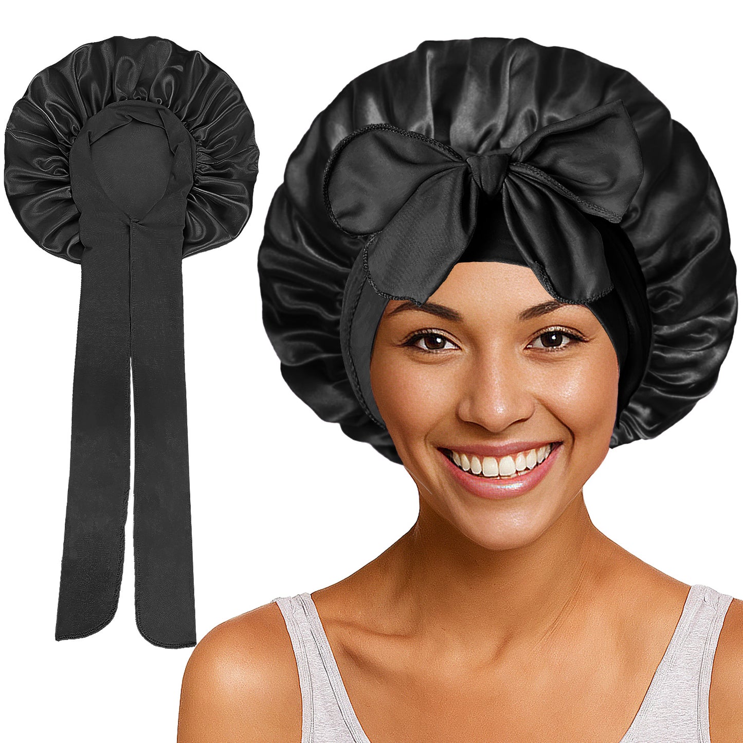 Double Layered Silk Satin hair cap