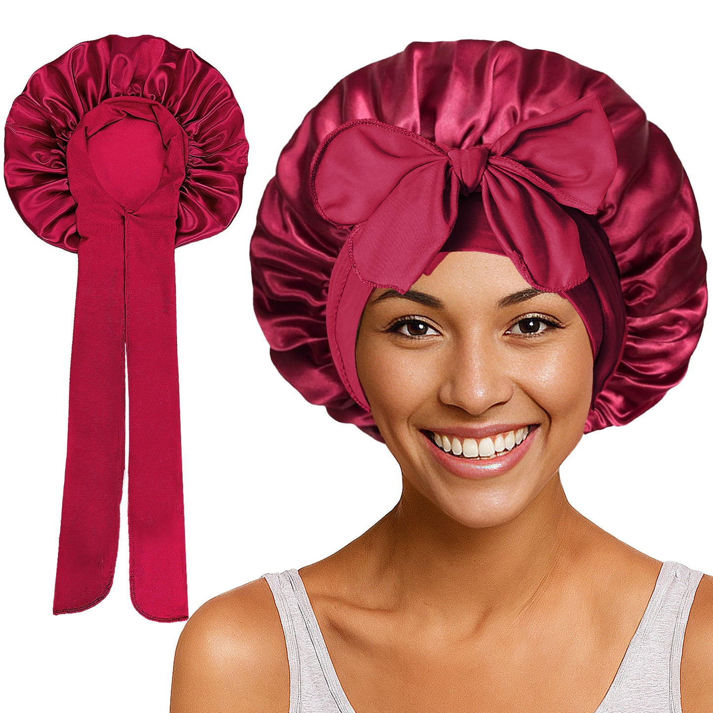 Double Layered Silk Satin hair cap