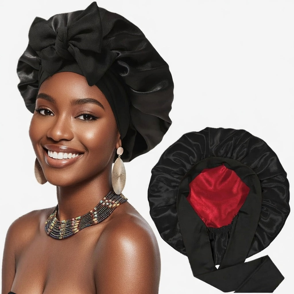 Double Layered Silk Satin hair cap