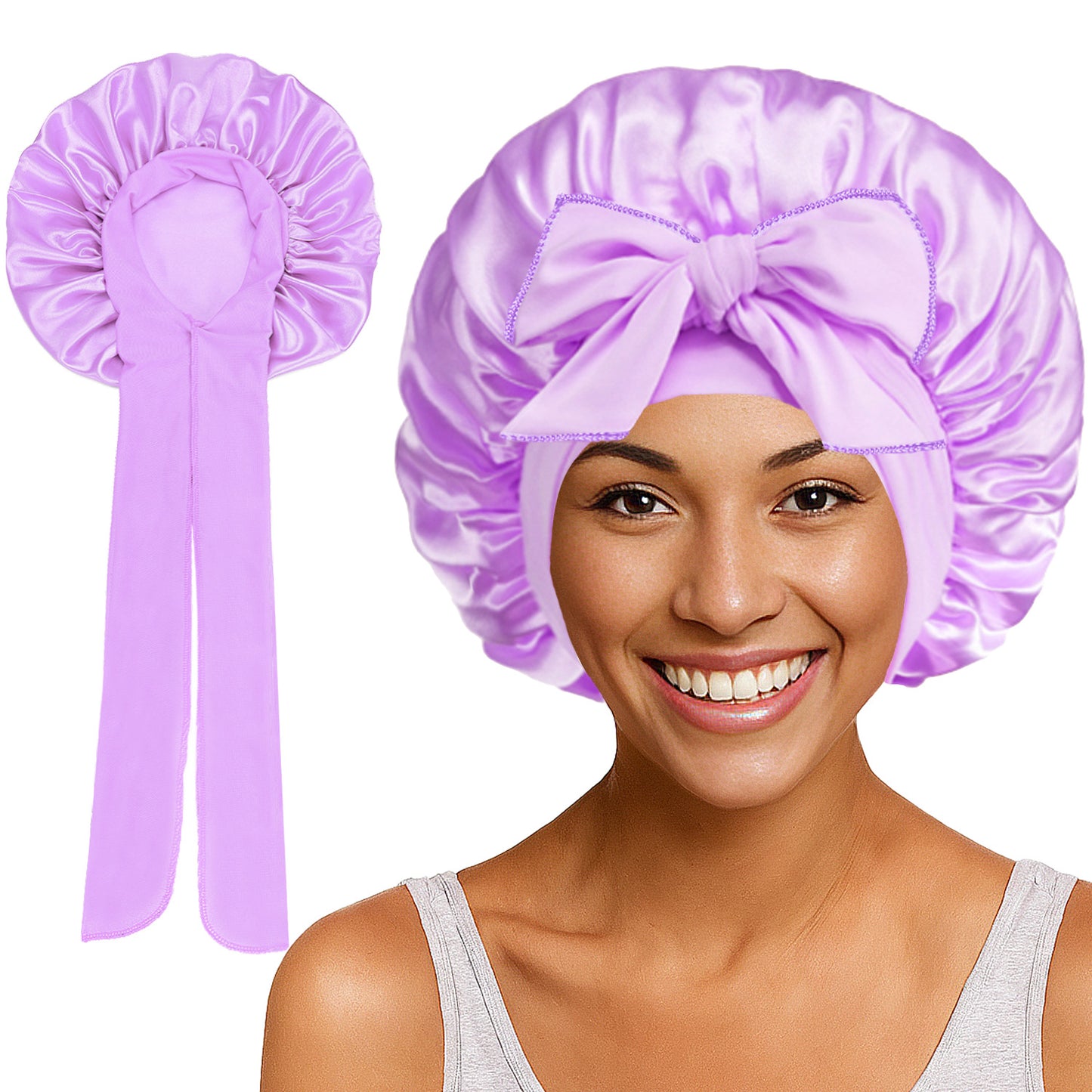 Double Layered Silk Satin hair cap