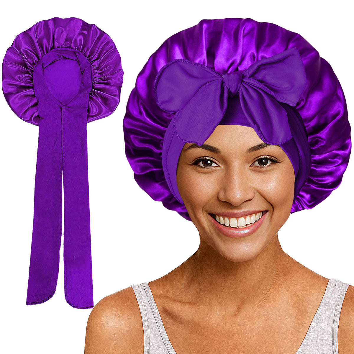 Double Layered Silk Satin hair cap