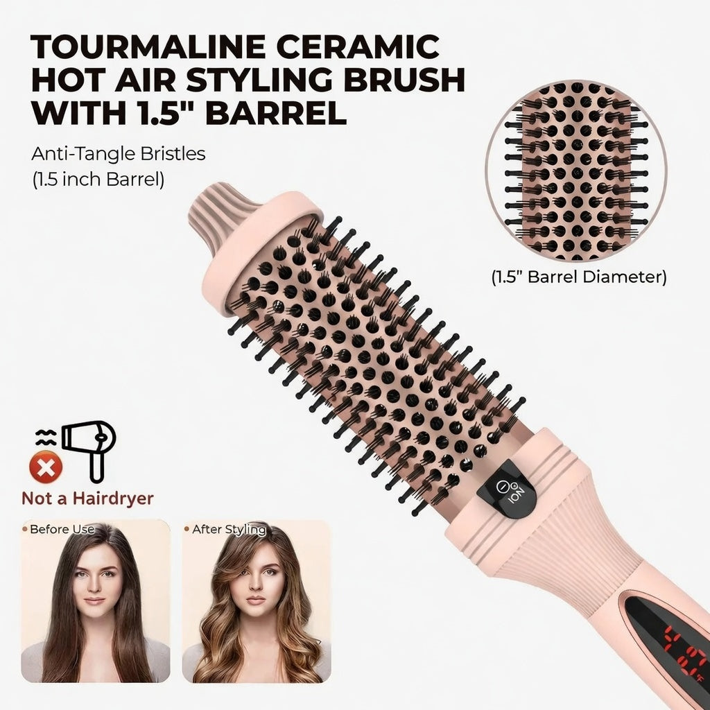 3-in-1 Pro Negative Ion Two PTC Heaters Thermal Brush